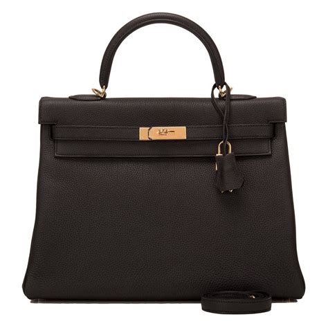 hermes kelly 35cm black togo|Hermes Kelly Retourne 35 Black Togo Gold Hardware .